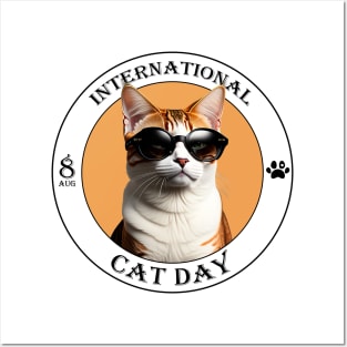 8 AUG, International Cat Day Posters and Art